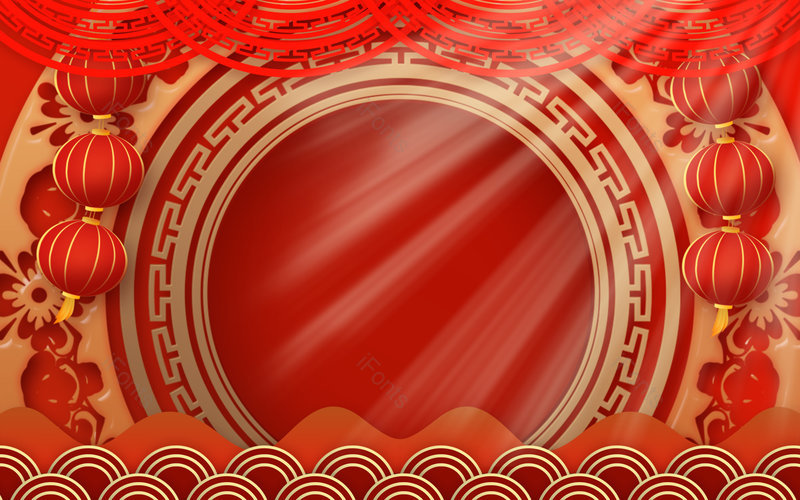 剪纸风红色喜庆大气新春节日背景,插画/手绘图,插画/手绘图库,插画/手绘图下载,插画/手绘